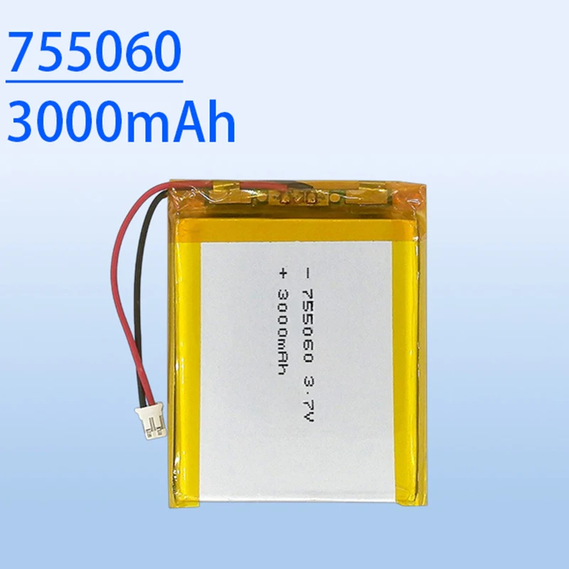 

755060 3.7V Polymer Lithium Battery 3000mAh High Capacity, 11.1Wh Energy for High-Power Devices 655063 755060 103665 805080
