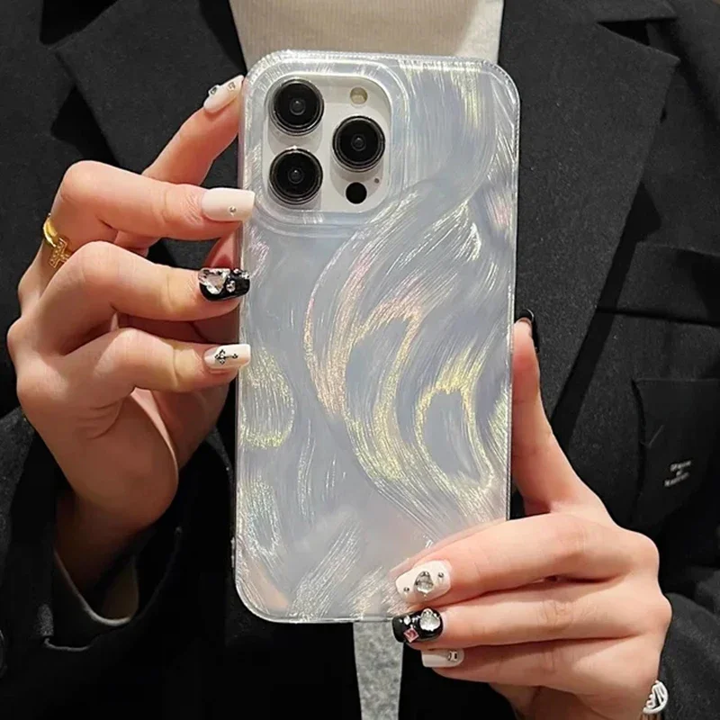 Luksusowe laserowo-srebrne etui na telefon Samsung S25 S24 S23 S22 S21 Ultra FE A16 A14 A34 A32 A15 A35 A52 A53 A54 A55 5G Bumper Cover — zdjęcie 2