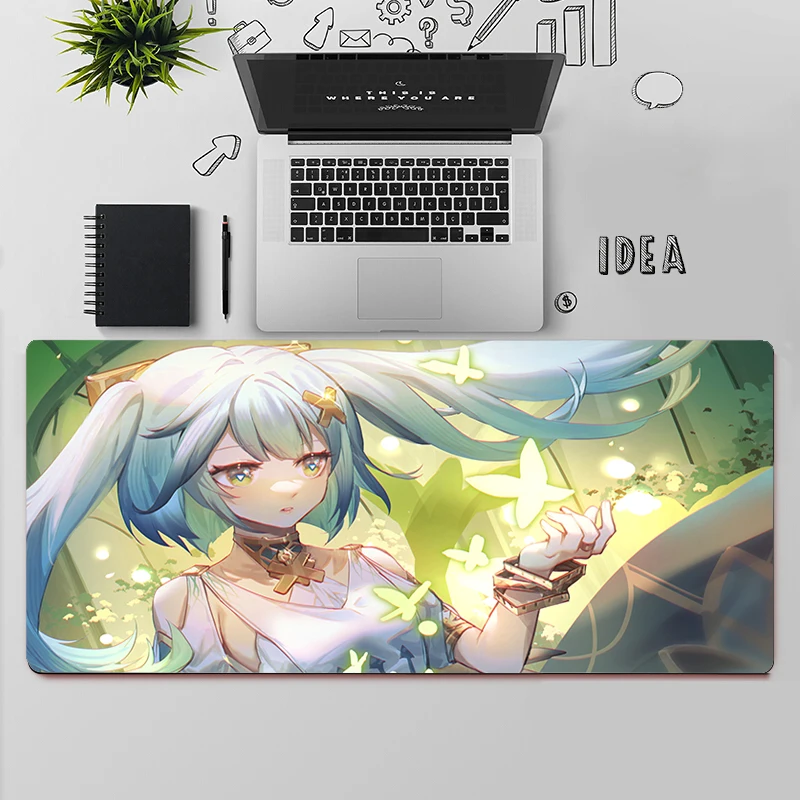 Genshin Impact Faruzan Gaming Mouse Pad Large Mouse Pad PC Gamer Computer Mouse Mat Big Mousepad XXL Keyboard Desk Mat Mause Pad