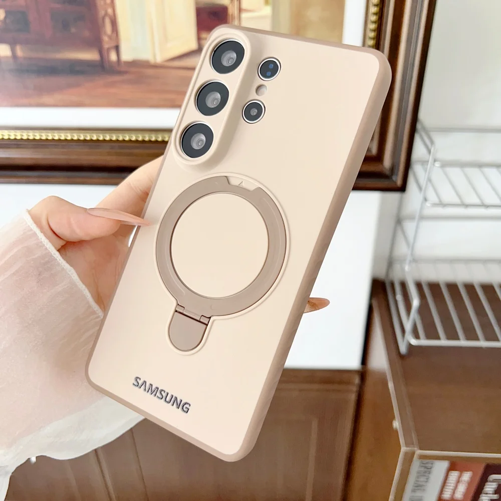 360 ° Drehbare Magnetische Metallhalterung Silikon-Handyhülle für Samsung S26 S25 S24 S22 Ultra S26 Plus A57 für Magsafe Cover – Detail 15