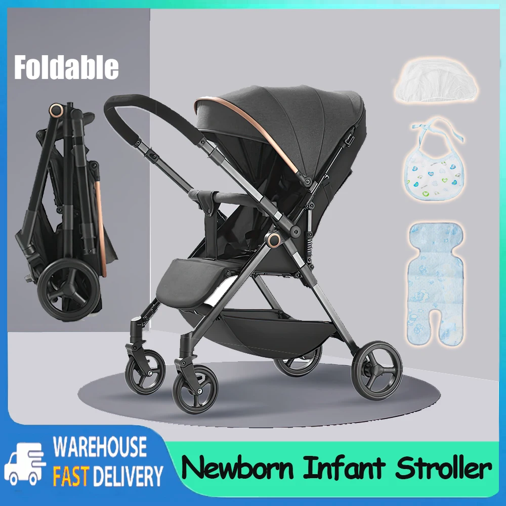 Ultra-light Weighting Baby Stroller Portable Baby Carriage Fold Pram High Landscape Shock Absorption Newborn Infant Stroller