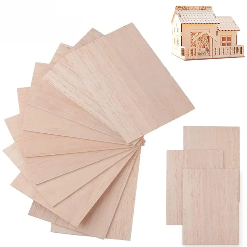 5/10 sztuk arkuszy drewna balsa 100/200/300 mm długości 100 mm szerokości 1-8 mm grubości do projektów DIY Akcesoria do rękodzieła DIY — zdjęcie 2