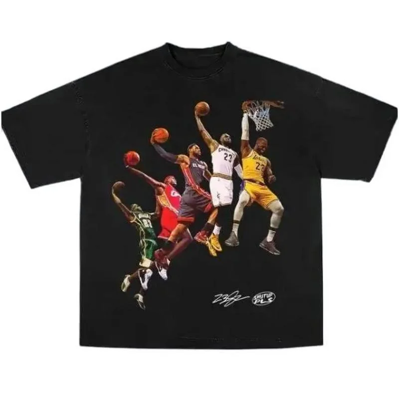 [graphic tee]100Cotton LeBron James Vintage Tee - All Time Dunk T-Shirt | Unisex Basketball Shirt & Hip Hop Graphic Tee for Streetwear streetwear deals for today,fashion