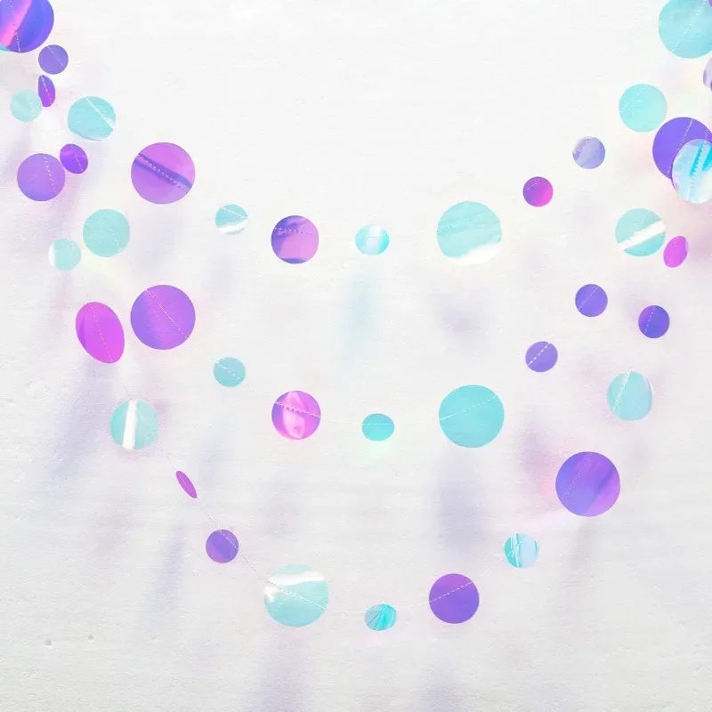 Ocean Circle Purple Blue Garlands Holographic Bubble Hanging Bubble Backdrop Wedding Baby Shower Mermaid Birthday Party Supplies — zdjęcie 2
