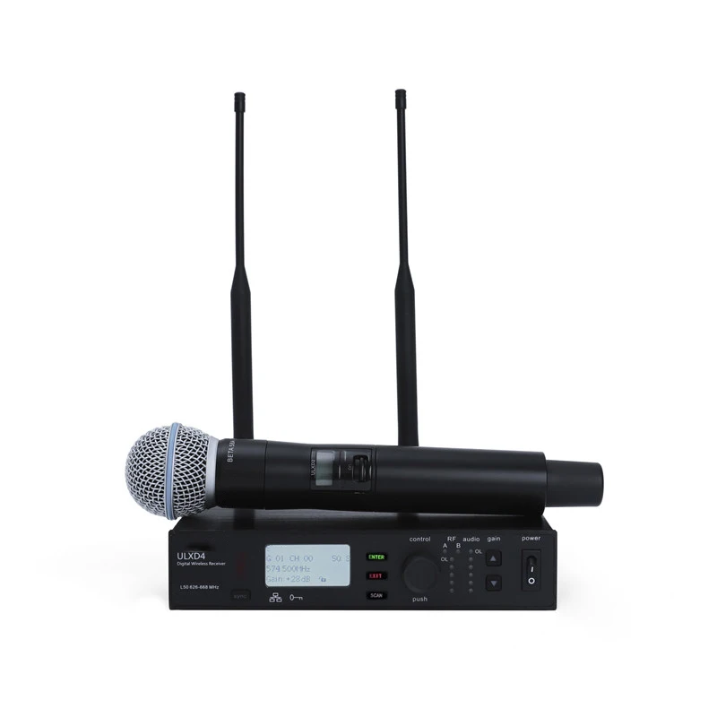 ULXD4 BETA58A Bezprzewodowy, ręczny mikrofon do nagrywania na żywo, cyfrowy mikrofon dynamiczny UHF do występów scenicznych i karaoke, 220 V. — 2