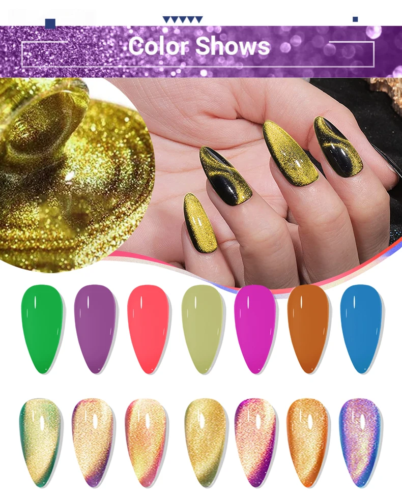 9ML Gold Spar Cat Eye Gel Nail Polish Magnetic Jade Varnish Semi Permanent Summer Lacquer Primer Nail Gel Can Be Use Any Color