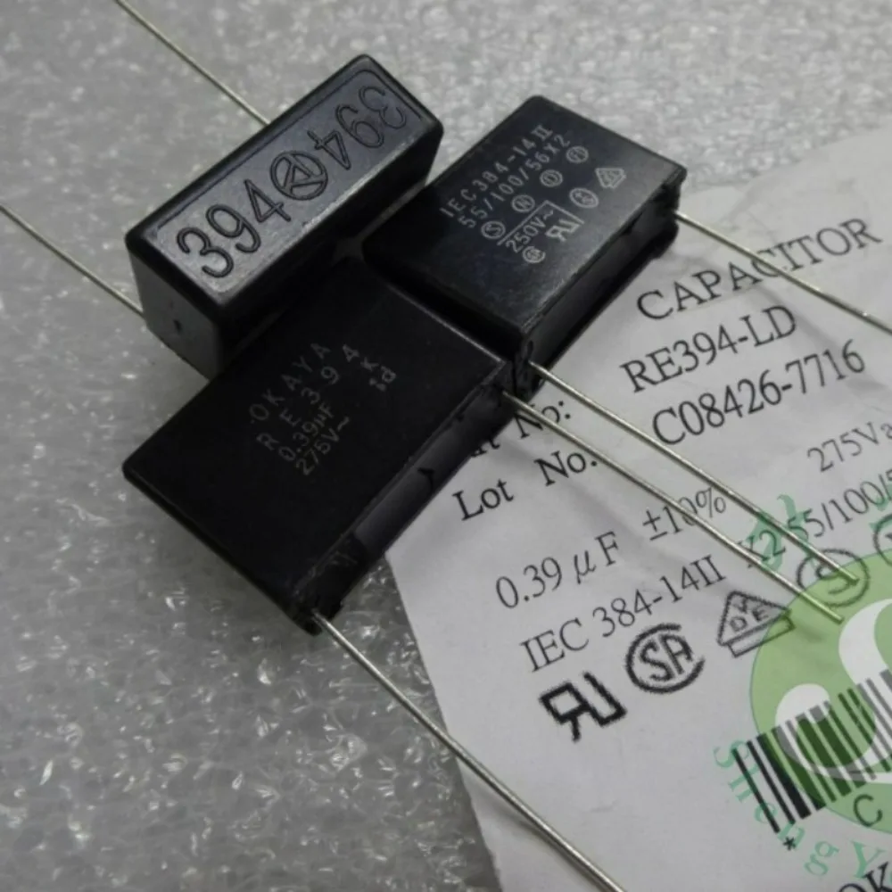 10pcs/lot RE394-LD 0.39uf 275VAC 390nf u39 394 K Brand New 22.5mm Film Capacitor