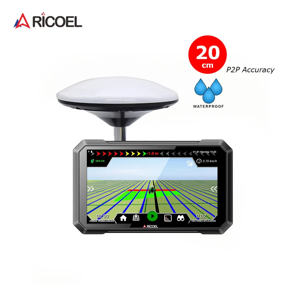 RICOEL 7 "نظام GPS للزراعة المقاوم للماء نظام ملاحة GPS للزراعة للجرارات