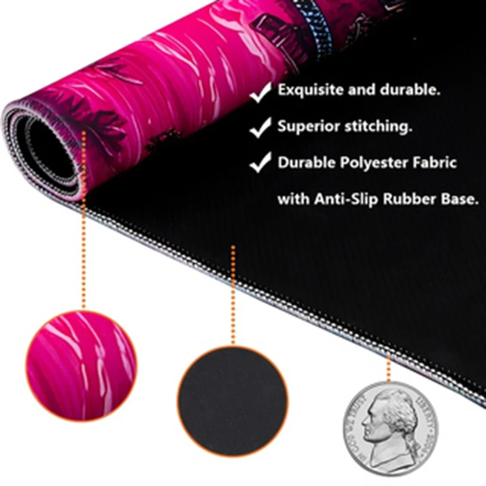 1Pc Purple Samurai Desk Mat, Dark Fantasy Gaming & Office Desk Mat, Non-Slip & Perfect Gift for Friends