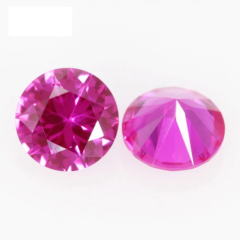 2 Stück Rubinrosa und Rot 15,0mm Rundschliff UV-Test bestanden Mohs-Härte Edelstein für Schmuckherstellung/Sammlung Edelstein – Detail 2