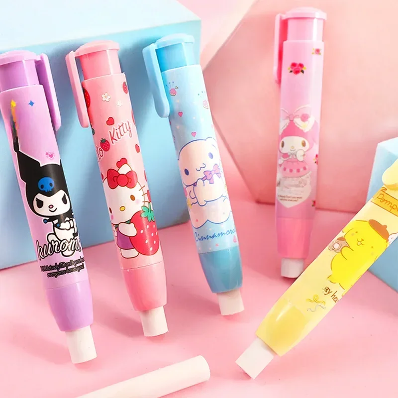 Criativo sanrio olá kitty imprensa borracha anime kuromi melodia cinnamoroll dos desenhos animados