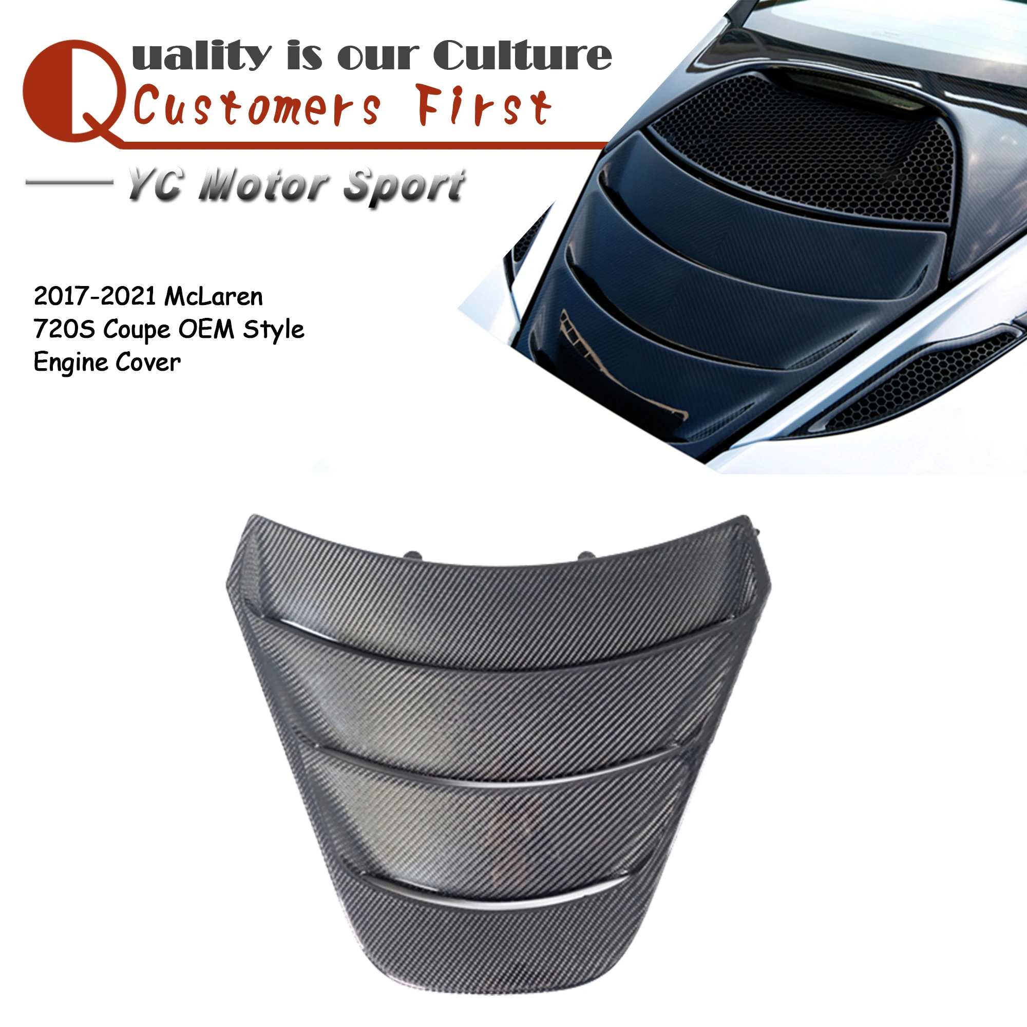 

Car Accessories Dry Carbon Fiber OEM Style Engine Cover Fit For 2017-2021 McLaren 720S Coupe Engine Cover