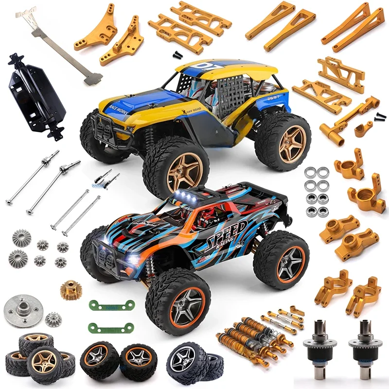 WLtoys 12402-A 104009   RC Car Truck Gold Ganzmetall-Upgrade-Teile C-Sitzarm Differentialgetriebe Chassis Antikollisionsbaugruppe