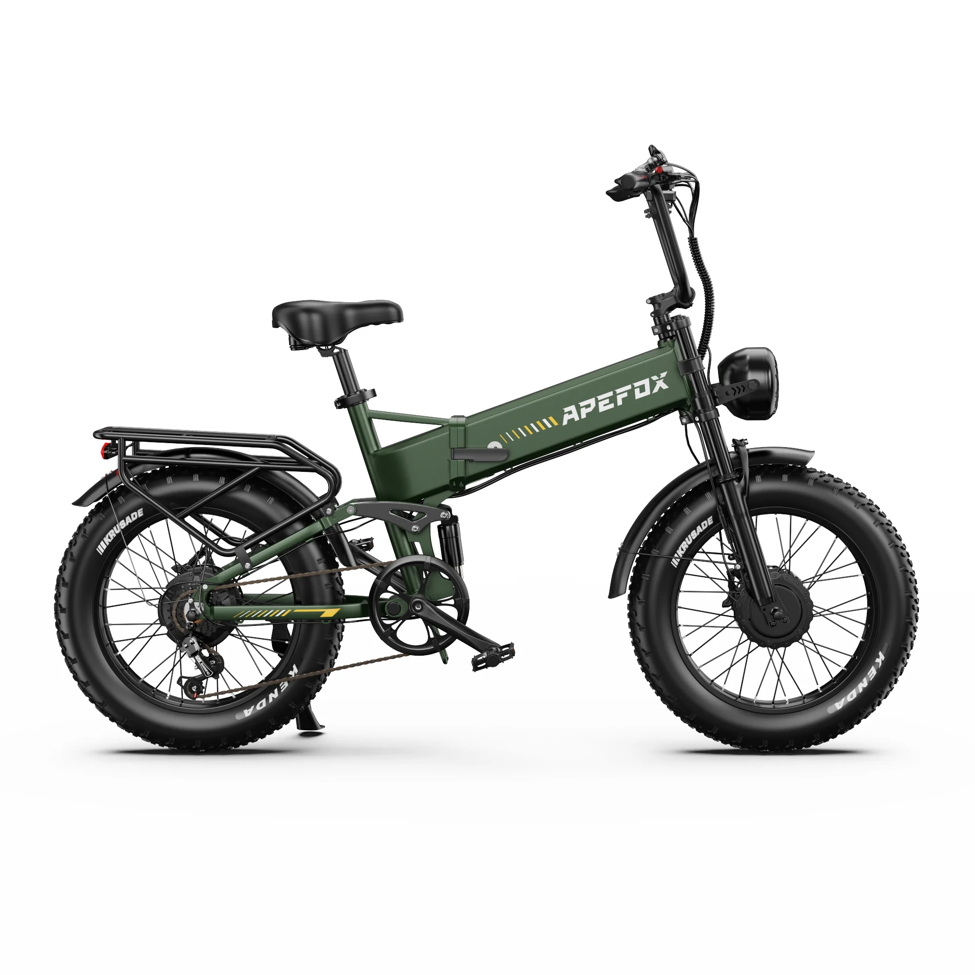 APEFOX RH20 E-Bike mit Doppelmotor, 48V22.5AH, herausnehmbarem Akku, hydraulischer Bremse, doppelter Federung, 20-Zoll-Reifen, All-Terrain-Elektrofahrrad
