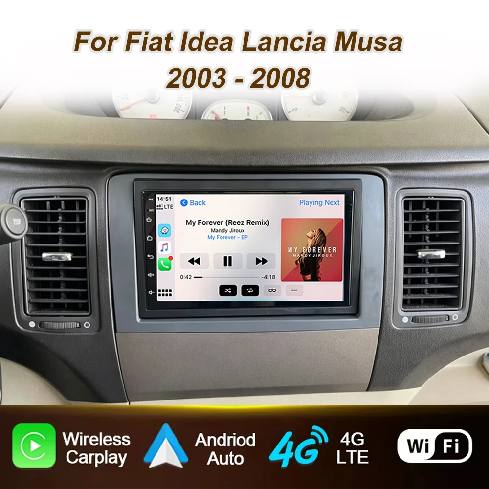 

7 Inch Android For Fiat Idea Lancia Musa 2003 2004 2005 2006 2007 2008 Car Radio Carplay Screen Multimedia GPS Navigation 4G DSP