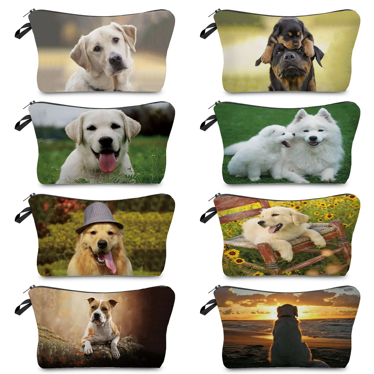 

Animal Dog Printed Cosmetic Bag Outdoor Travel Portable Storage Bag School Pencil Cases Customizable Female Toiletries Organizer