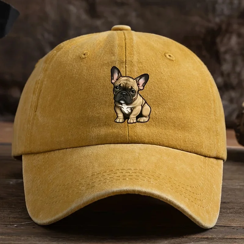 Chapeau de baseball imprimé bouledogue français, protection solaire, chapeau d'extérieur à la mode, adapté aux hommes et aux femmes pour les loisirs quotidiens assortis