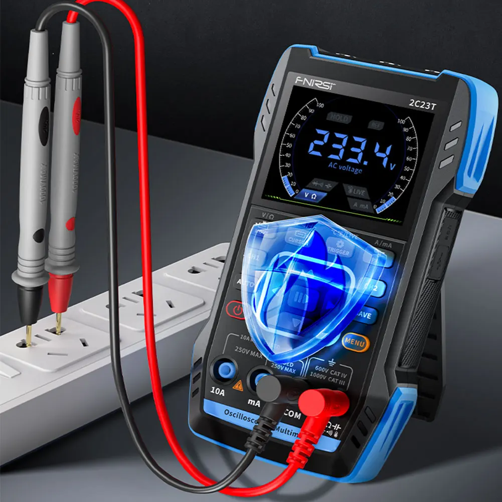 FNIRSI 2C23T Handheld Digital Oscilloscope Multimeter Signal Generator 3 IN 1 Dual Channel with 2.8