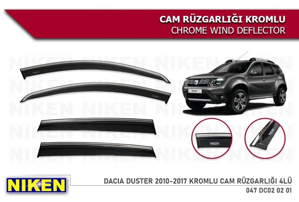 

For Dacia Duster Wind Deflector Chrome Rain Window Visors 2010 2011 2012 2013 2014 2015 2016 2017 4pcs Car Auto Accessory