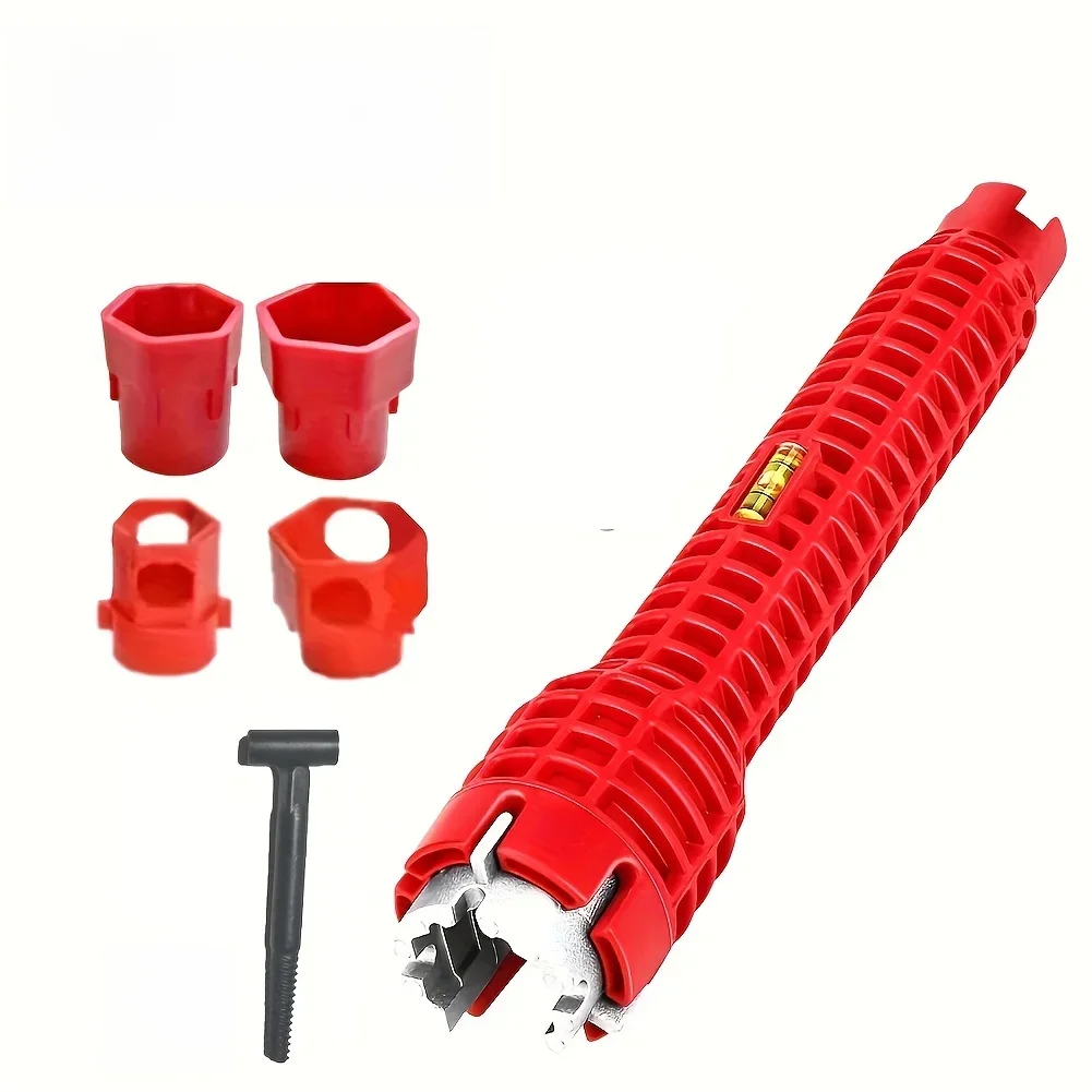 14 w 1 klucz do bateria do zlewu narzędzia do naprawy sanitarnej z podwójną głowicą, zestaw narzędzi z zapadką instalatora do bateria do zlewu umywalka do łazienki — zdjęcie 2
