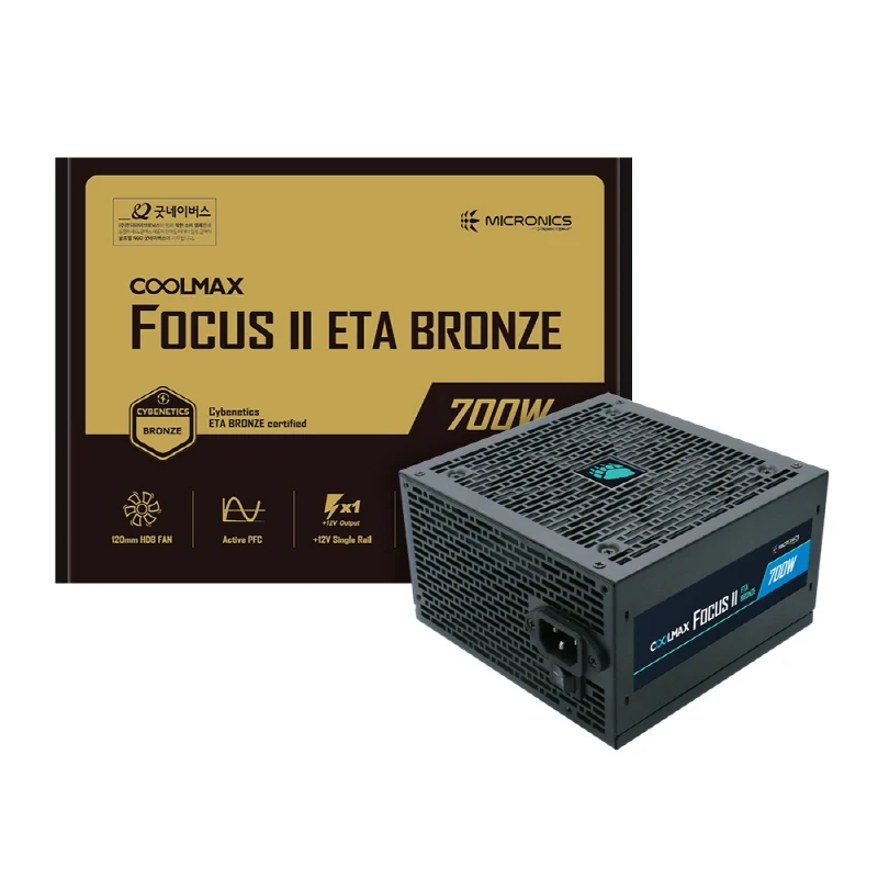 micronics COOLMAX FOCUS II 700W ETA BRONZE COMPUTER PC ATX POWER