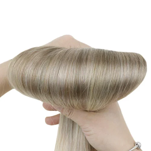 Imagen 2 del producto LaaVoo-extensión de cabello con alambre de pesca para mujer, cabello humano brasileño 100% Real de 12-20 pulgadas, línea de pescado Natural recta, trama de cabello