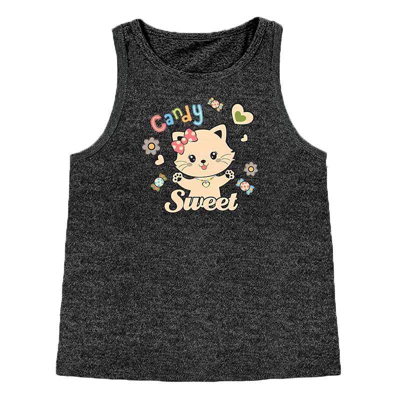 Sweet Candy This Cat Is So Cute Meow Fashion Women's Safety Tank Top Loose O Neck Sleeveless Casual Women's Tank Top