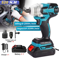 520N.m Cordless Electric Impact Wrench Brushless Electric Wrench Hand Drill Socket Power Tool For Makita 18V Battery
