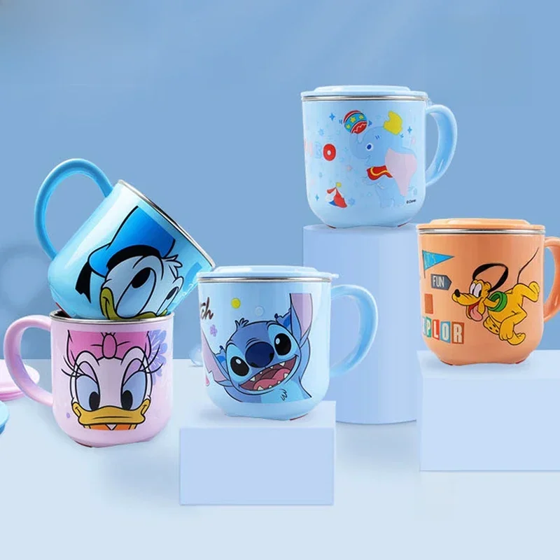 Tasses d'eau Disney Stitch en acier inoxydable, tasse à lait Mickey Mouse, mignonne marguerite, Donald Duck, meubles, cadeaux de fête, nouveau