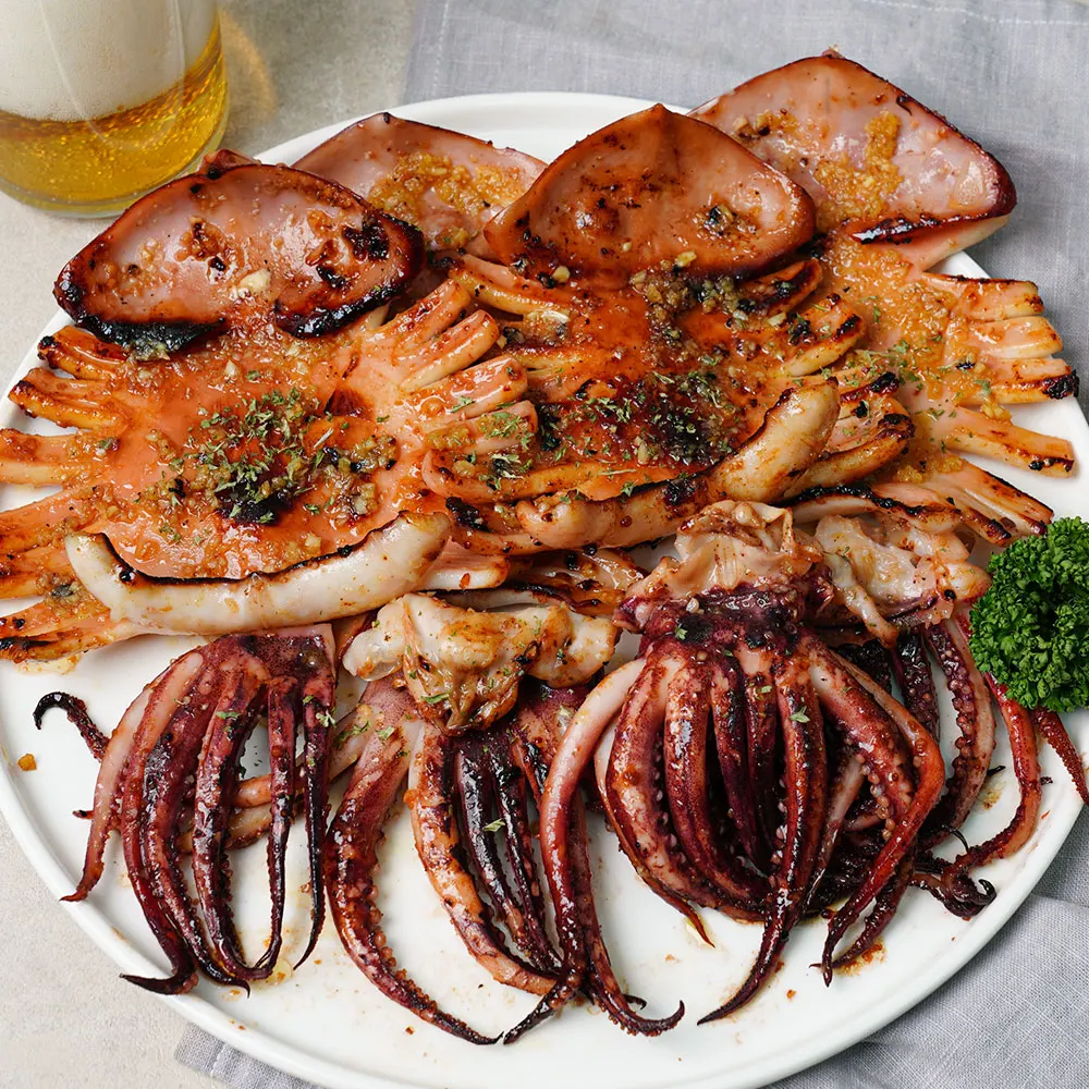 [Body Length Over 25cm!] Tender, Chewy, Moist, and Soft Deep-Sea Dried Squid Delicacy, 5 Pieces (Extra Large, 1kg Total)