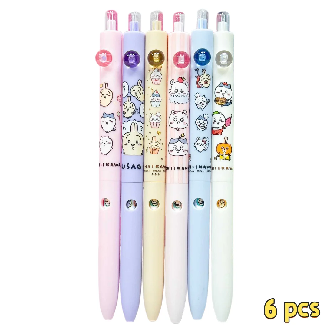 Niedliches Chiikawa Gel-Stift-Set | 0,5mm Schwarze Tinte, Ideal für Schüler & Chiikawa-Fans, Perfektes Geschenk zum Schulanfang & Präsent für Freunde
