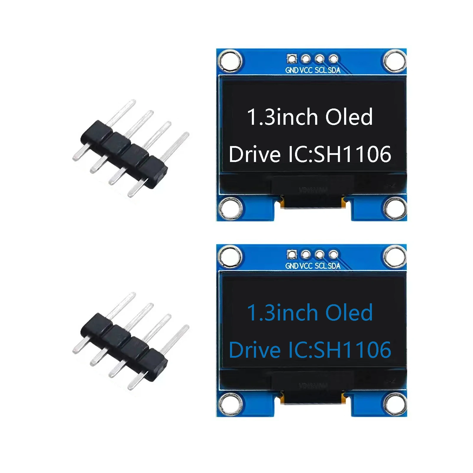 New Original 1.3inch IIC Serial Horizontal White Blue Font Oled Screen Board 128x64 SH1106 for Arduino ESP32 Raspberry pi