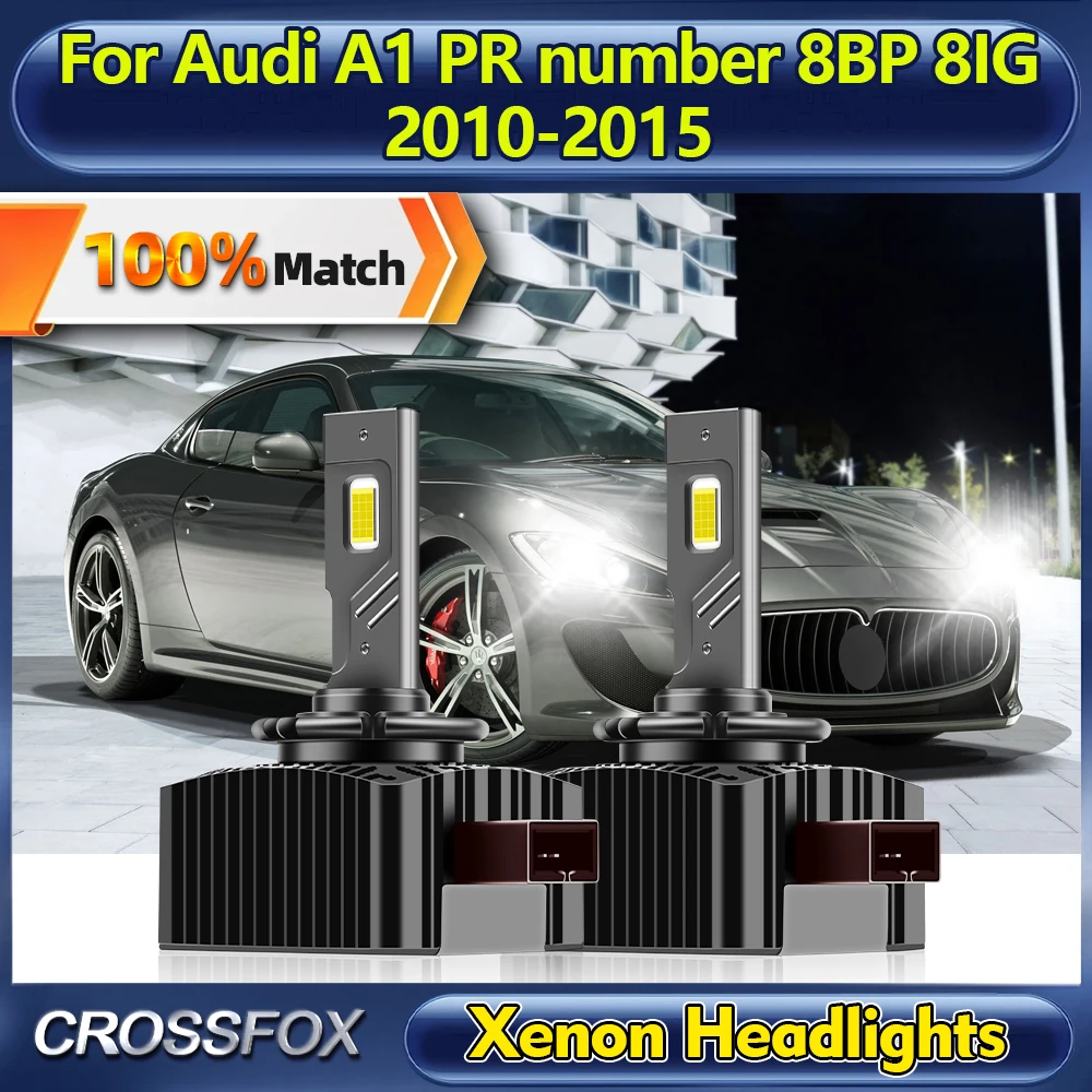 2Pcs D3S HID Xenon Headlight Bulbs 25000LM Auto Headlamps 12V 6000K For Audi A1 PR number 8BP 8IG 2010 2011 2012 2013 2014 2015