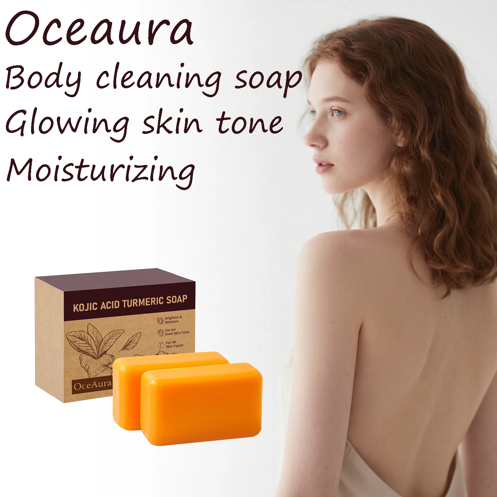 

Oceaura Turmeric Body Soap Cleaning Pores Moisturizing Reduce Dullness Glowing Skin Tone Smoothing Rich Foam Body Bathing Soap
