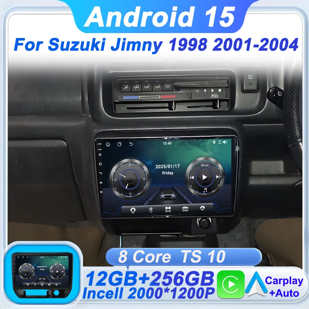 

2 Din Carplay For Suzuki Jimny 1998 - 2004 Android 15 Carplay Auto Screen Stereo Head Unit AutoMotive GPS Navigation 5G Wifi DSP