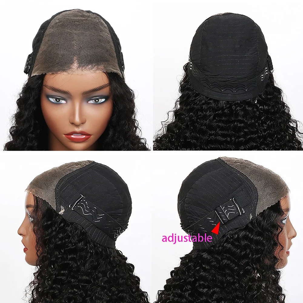 Code Calla-Perruque Bob Deep Wave sans colle pour femme, densité 180%, cheveux humains, dentelle transparente pré-découpée 9x6, Frmetals, aspect naturel