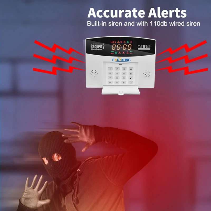 Tuya 4G GSM Alarm System 433MHz Wireless Smart Home Security System 4G SIM Card APP Remote Control Compatible Alexa Google Home