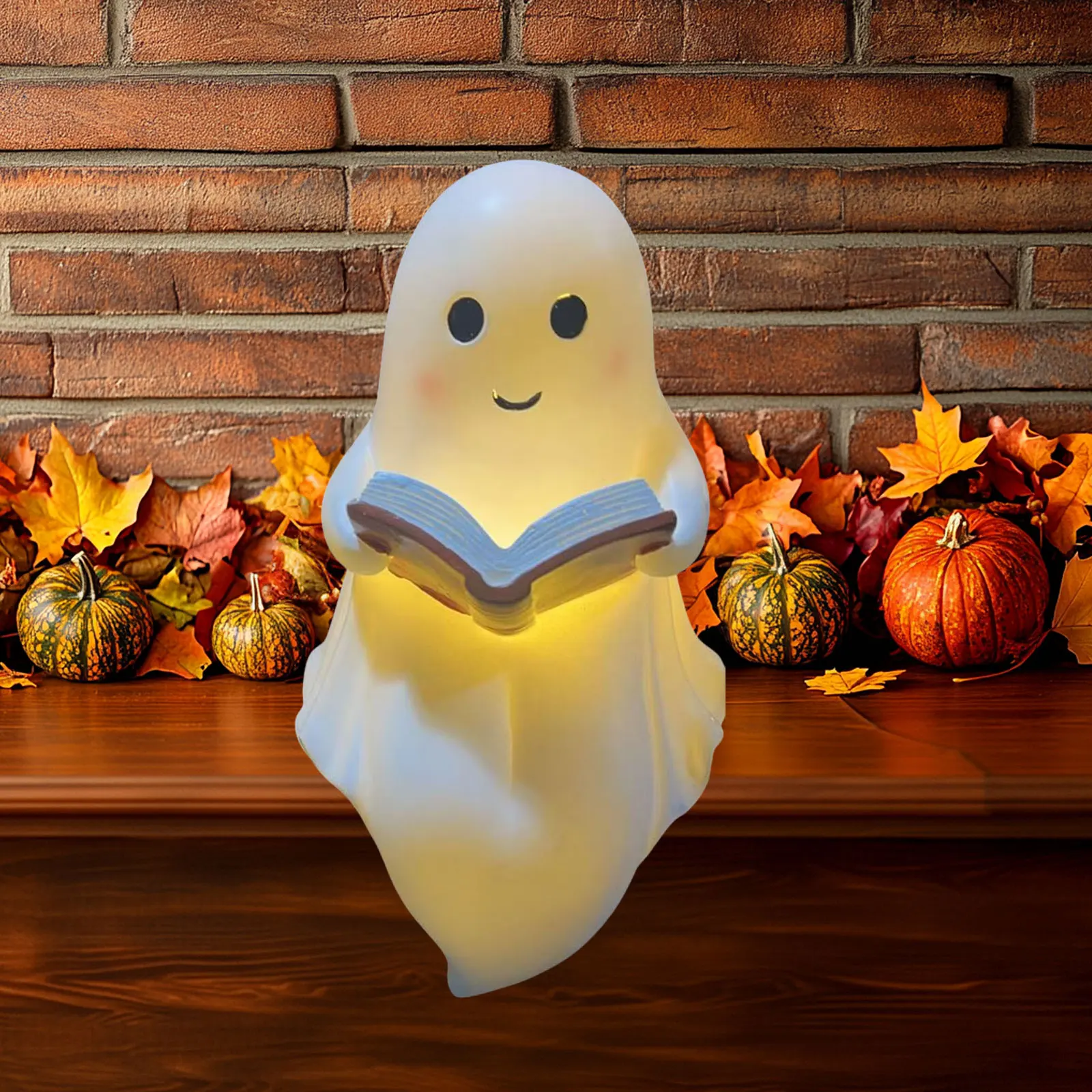 Lampu Buku Bacaan Hantu, Dekorasi Halloween Lampu Malam Unik Patung Hantu Dekoratif untuk Rak Buku Kamar Tidur Dapur