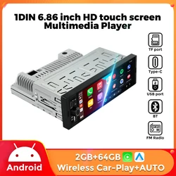 NaviFly 1 Din Android 6.86 Inch Screen Wireless CarPlay Auto Universal Car Radio Multimedia Player FM Autoradio GPS Car Stereo