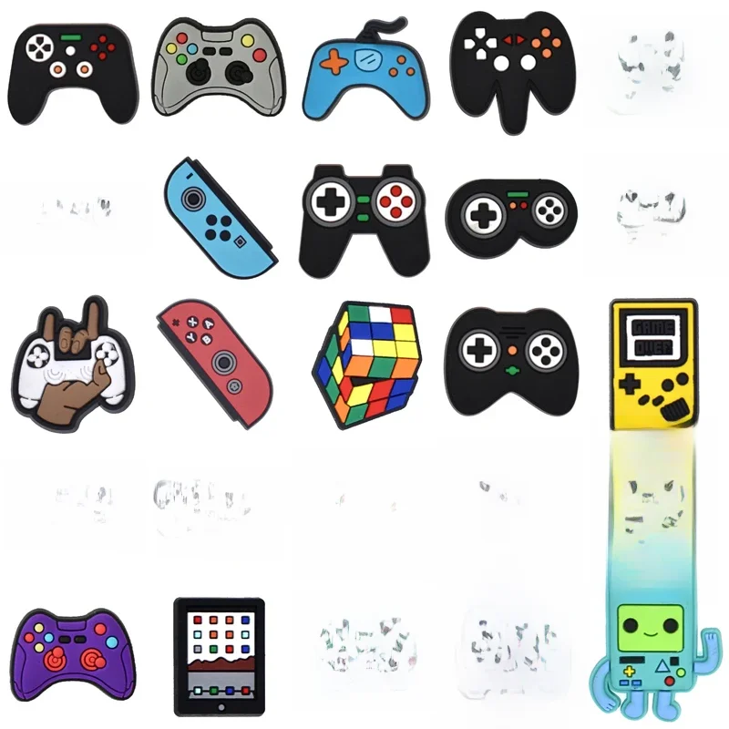 Breloques de chaussures de jeu pour Crocs, accessoires, Badge de manette de jeu, sandales pour femmes, épingles pour enfants, décoration pour hommes, Jeans, chaussures cadeaux de noël