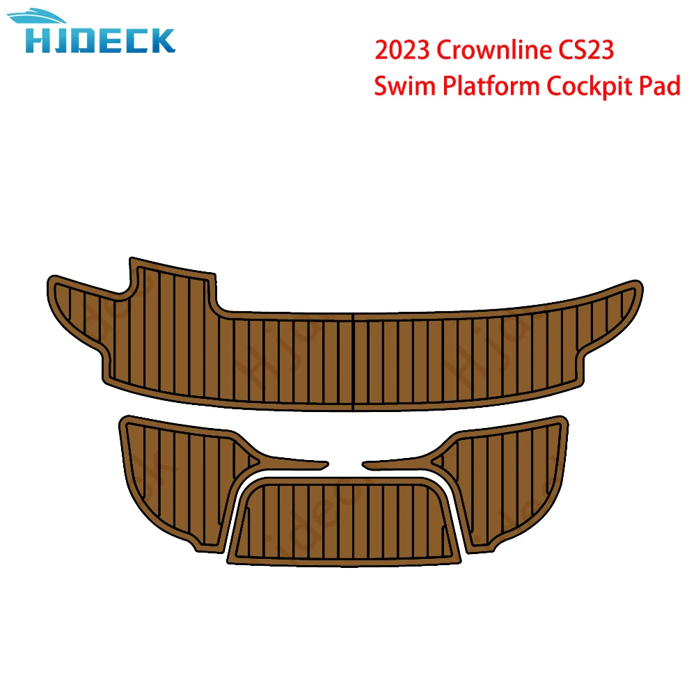 Hjdeck Boat Accessories Pad Compatible With 2023 Crownline CS23 Swim Platform Cockpit Boat EVA Faux Teak Decking Floor Mat