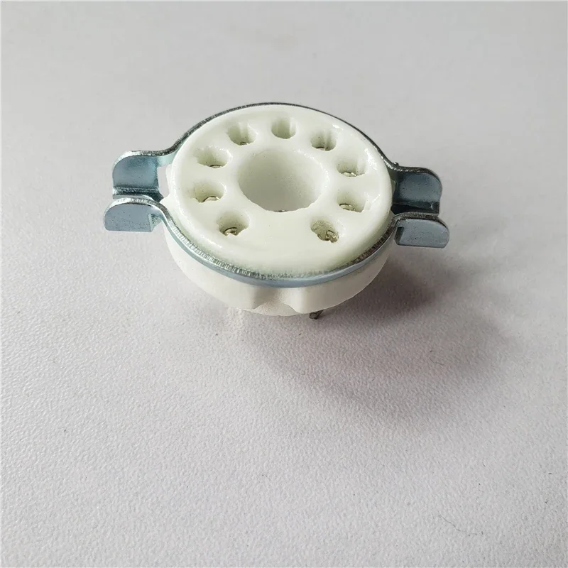 Gniazdo rurowe ceramiczne 9-pinowe duże gniazda rurowe Uchwyt GZC9-2 GZC9-2-G srebrna stopka do EL504 PL504 EL519 PL519 6p12p DIY Chassis — zdjęcie 2
