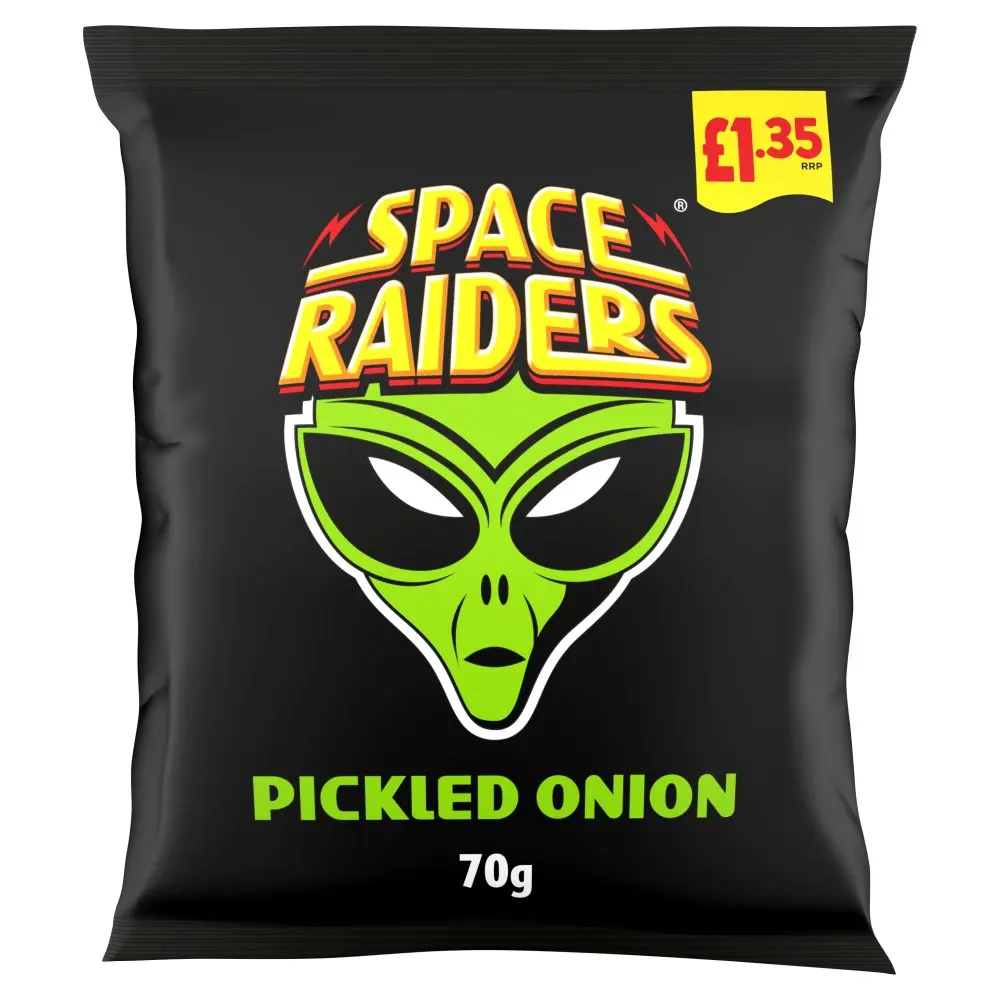 Space Raiders Pickled Onion Crisps Pack of 20 x 70gm