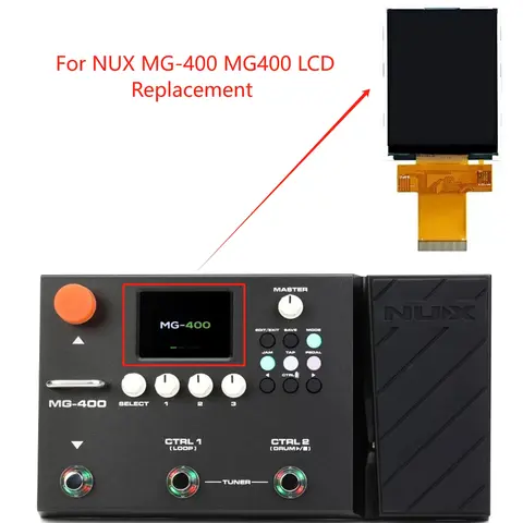 New full-color LCD Display for NUX MG 400 MG-400 Screen replacement