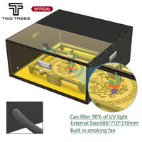 New PVC Enclosure Box Smoke Exhaust with Suction Fan Acrylic Dust-Proof for  TWO TREES Laser Engraving Machine For CNC TTS-55