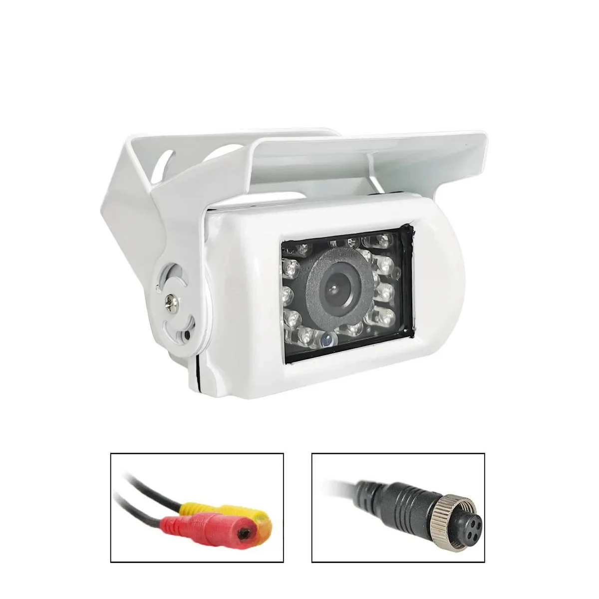 DIYKIT 4PIN RCA HD CCD IR Vision nocturne voiture vue arrière caméra de stationnement de recul pour camion Van Bus camion blanc