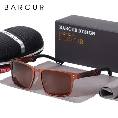 Square Polarized Sunglasses for Men Women BARCUR