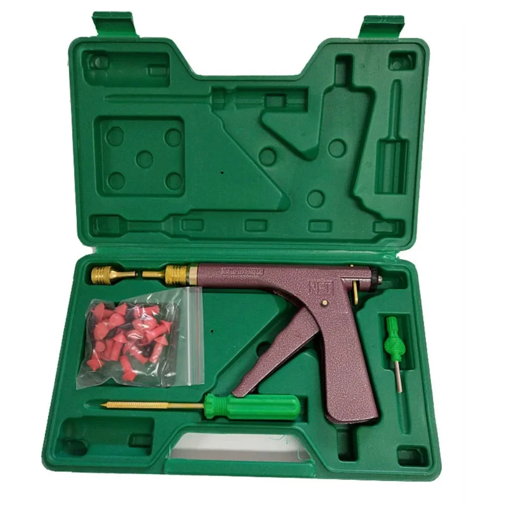 AliExpress Hot Sale Motorcycle Fast Tire Repair Tools Kit Bike Tire Repair Puncture Plug Motorcycle Wheel Vacuum Gun Kit with Mushroom Nail