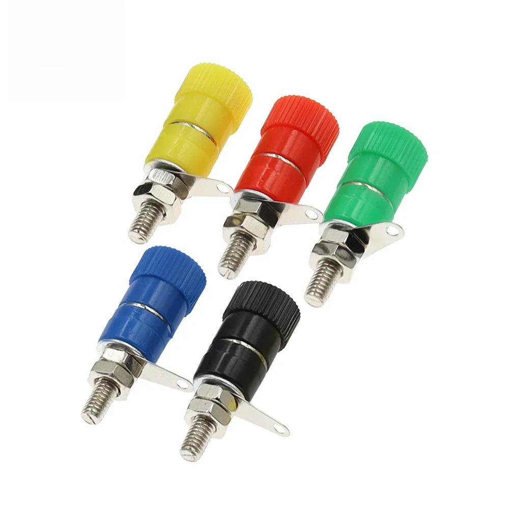 5 pièces 4mm prise banane professionnel liaison poste écrou fiche banane connecteur Jack nickelé