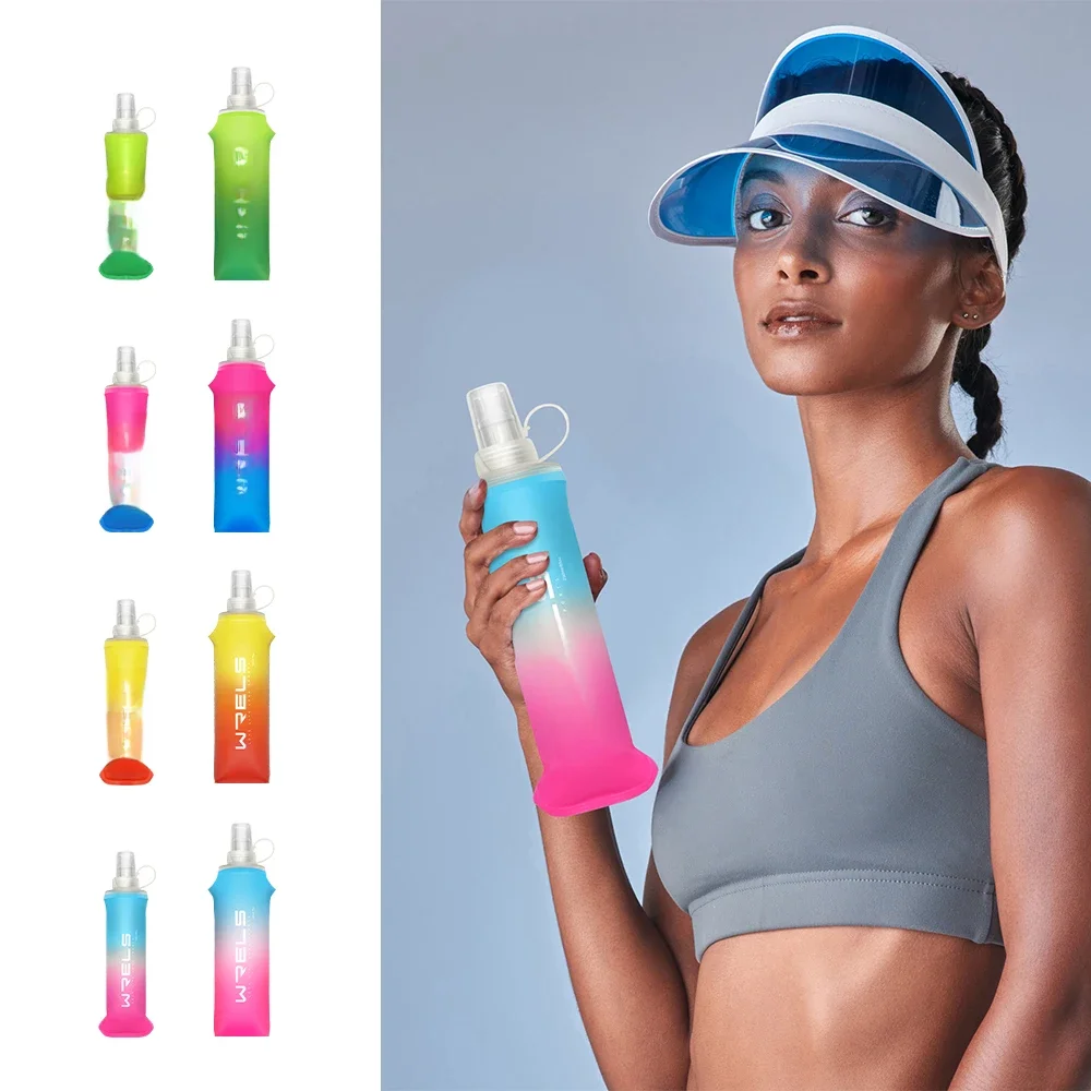 AliExpress WRELS TPU Outdoor Sport Bottle Folding Soft Flask Drink Portable Water Bottle for Running Camping Hiking Bicycle Fitness Water Bag Run